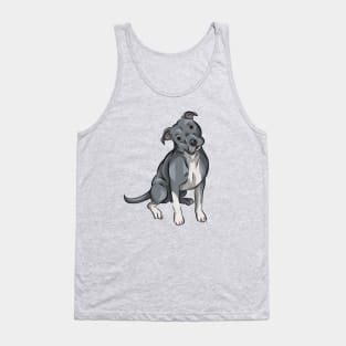 Cute American Pit Bull Terrier | Blue Tank Top